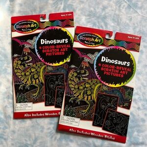 Lot of 2 Melissa & Doug Scratch Art "Dinosaurs" Activity Kit - BRAND NEW